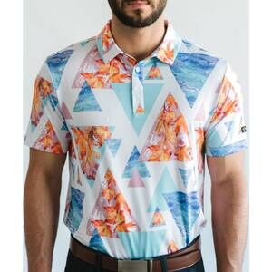 NEW YATTA GOLF virginia breeze golf polo in blue/orange